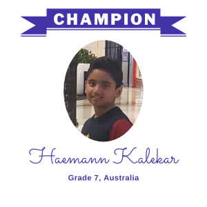 (Bulk 2 champion - Haemann Kalekar