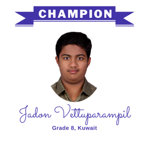 (Bulk 2 champion - Jadon Vettuparampil