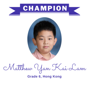 (Bulk 1) champion - Matthew Yan Kai Lam