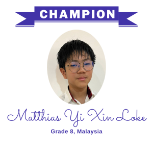 (Bulk 2 champion - Matthias Yi Xin Loke