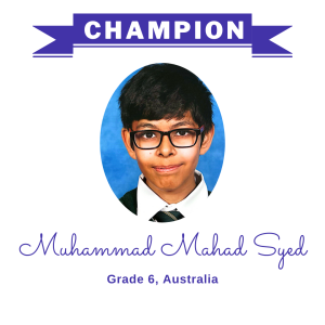 (Bulk 1) champion - Muhammad Mahad Syed