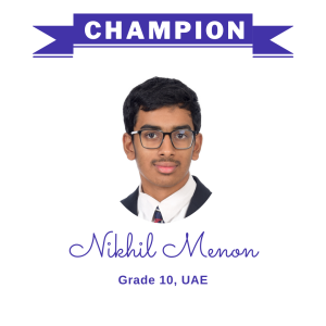 (Bulk 3 champion - Nikhil Menon
