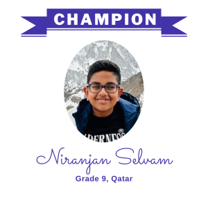 (Bulk 2 champion - Niranjan Selvam