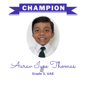 Champion June 2024 - Aarav Iype Thomas