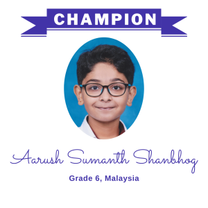 Champion June 2024 - Aarush Sumanth Shanbhog