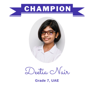 Champion June 2024 - Deetia Nair