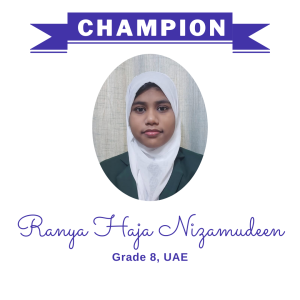 Champion June 2024 - Ranya Haja Nizamudeen