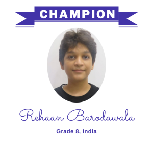 Champion June 2024 - Rehaan Barodawala