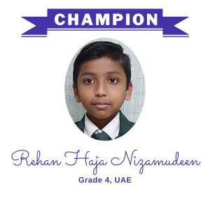 Champion June 2024 - Rehan Haja Nizamudeen