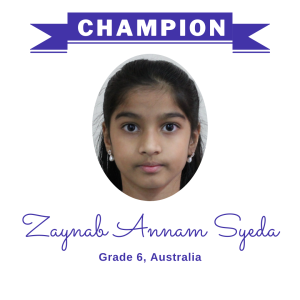 Champion June 2024 - Zaynab Annam Syeda