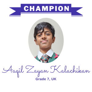 Champion June 2025 - Aaqil Zayan Kalachikan