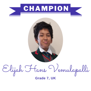 Champion June 2025 - Elijah Hans Vemulapalli