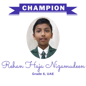 Champion June 2025 - Rehan Haja Nizamudeen