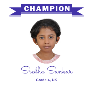 Champion June 2025 - Sredha Sankar